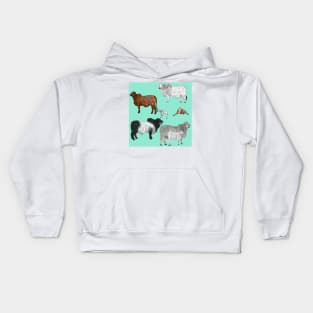 Brahman Cattle Seafoam Kids Hoodie